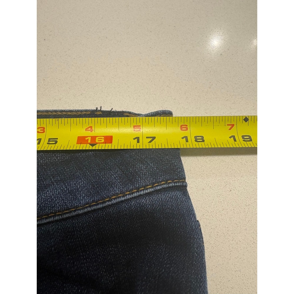 For The Republic Womens Size 14 Dark Wash Frayed Hem Skinny Jeans Side Slit - Picture 7 of 9